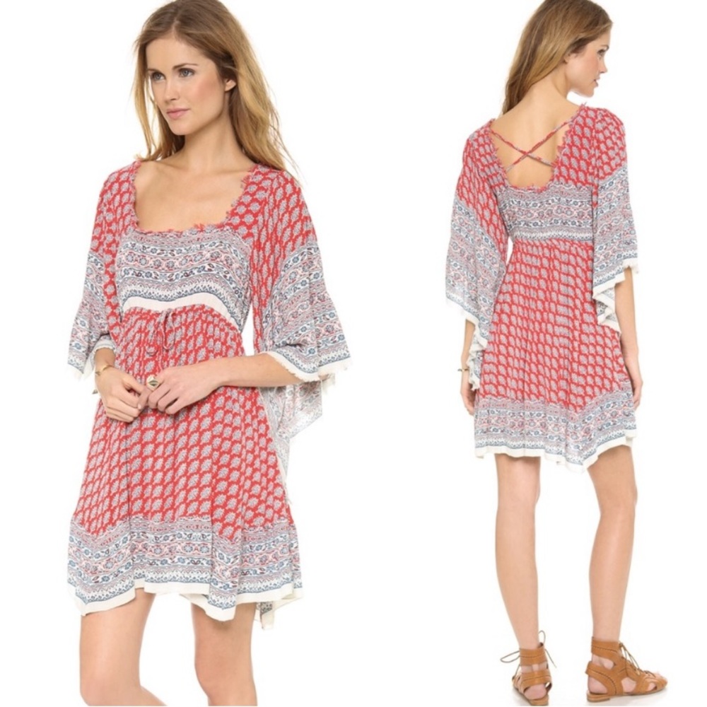 Free People Heart Of Gold Red Boho Dress XS